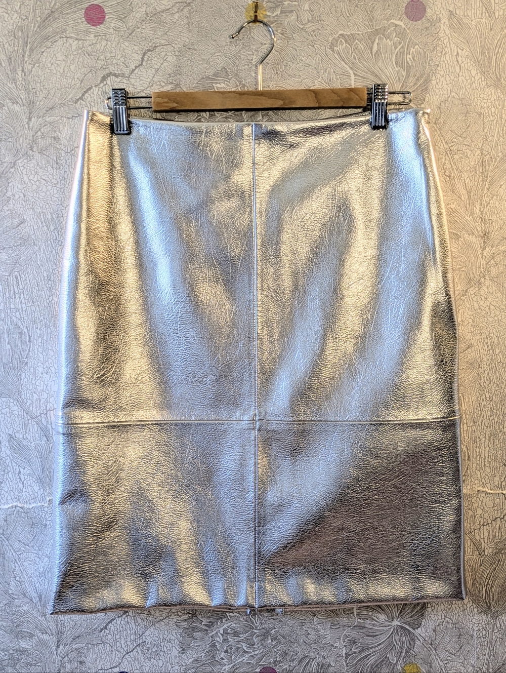 H&M Silver Metallic Pencil Skirt